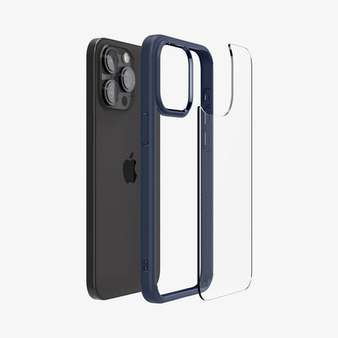 ACS07209 - iPhone 15 Series Ultra Hybrid Case in Natural Titanium showing the back